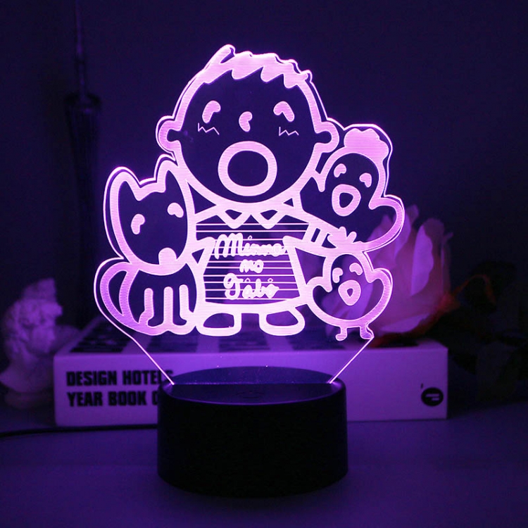 TABO 3D night light USB touch switch colorful acrylic table lamp BLACK BASE