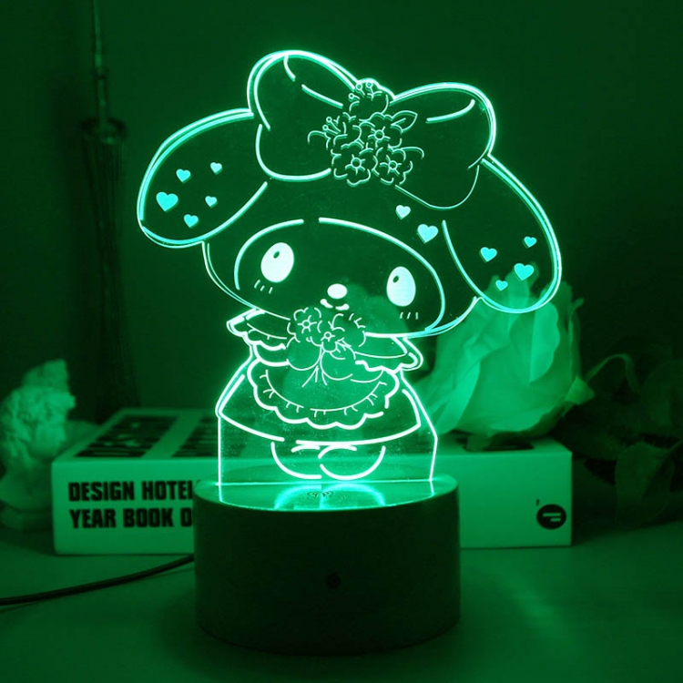 Melody 3D night light USB touch switch colorful acrylic table lamp BLACK BASE