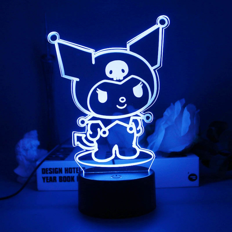 Kuromi 3D night light USB touch switch colorful acrylic table lamp BLACK BASE