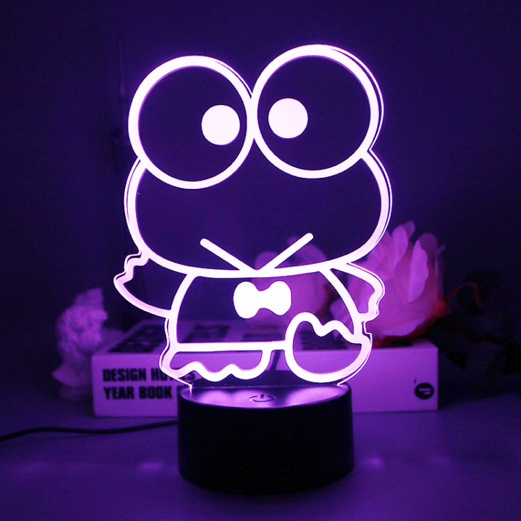 Keroppi 3D night light USB touch switch colorful acrylic table lamp BLACK BASE