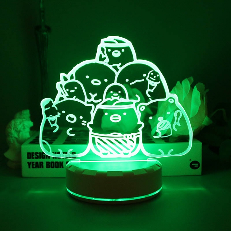 TABO 3D night light USB touch switch colorful acrylic table lamp BLACK BASE