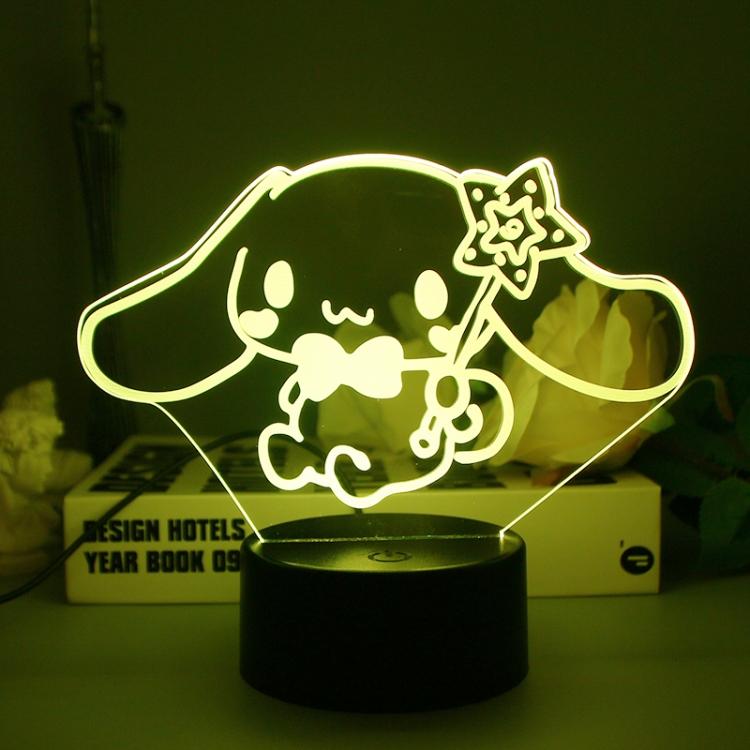 Cinnamoroll 3D night light USB touch switch colorful acrylic table lamp BLACK BASE