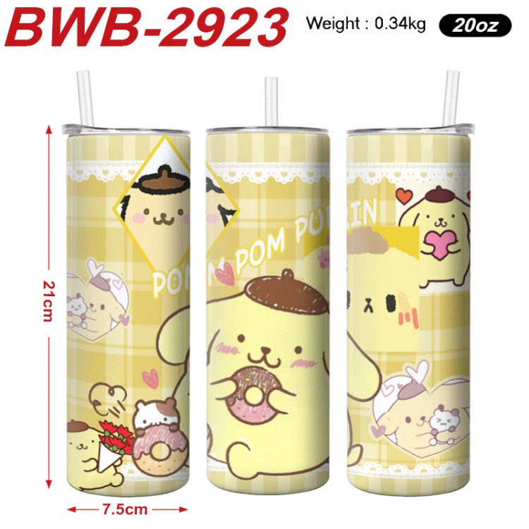 sanrio Anime printing insulation cup straw cup 21X7.5CM  BWB-2923A