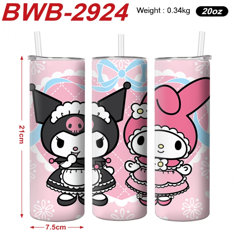 sanrio Anime printing insulation cup straw cup 21X7.5CM  BWB-2924A