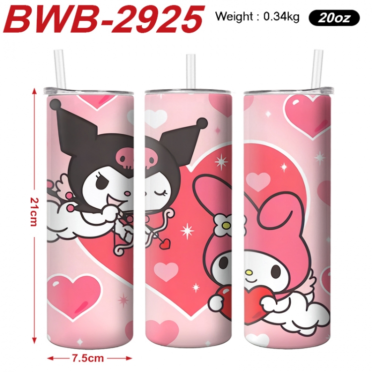 sanrio Anime printing insulation cup straw cup 21X7.5CM  BWB-2925A