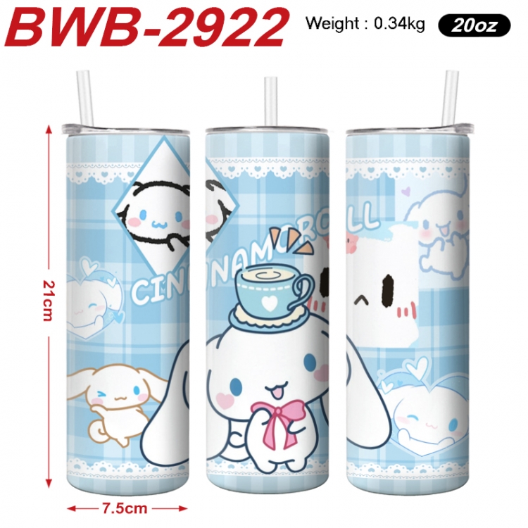 sanrio Anime printing insulation cup straw cup 21X7.5CM  BWB-2922A