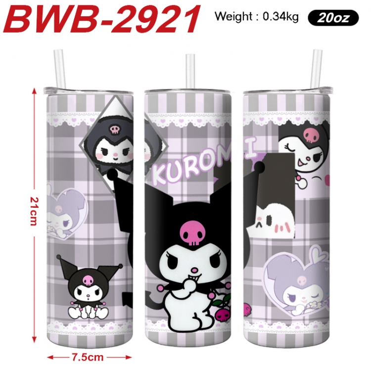 sanrio Anime printing insulation cup straw cup 21X7.5CM  BWB-2921A