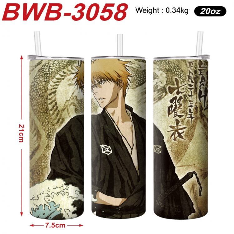 Bleach Anime printing insulation cup straw cup 21X7.5CM BWB-3058A