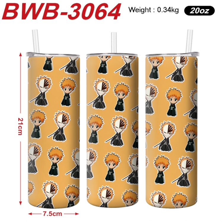 Bleach Anime printing insulation cup straw cup 21X7.5CM BWB-3064A