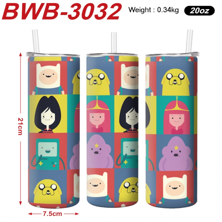 Adventure Time with Anime printing insulation cup straw cup 21X7.5CM BWB-3032A