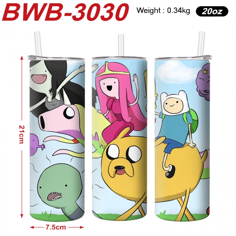 Adventure Time with Anime printing insulation cup straw cup 21X7.5CM BWB-3030A