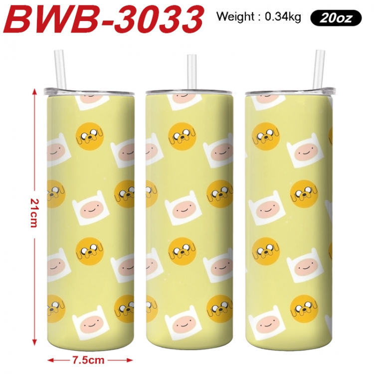 Adventure Time with Anime printing insulation cup straw cup 21X7.5CM BWB-3033A