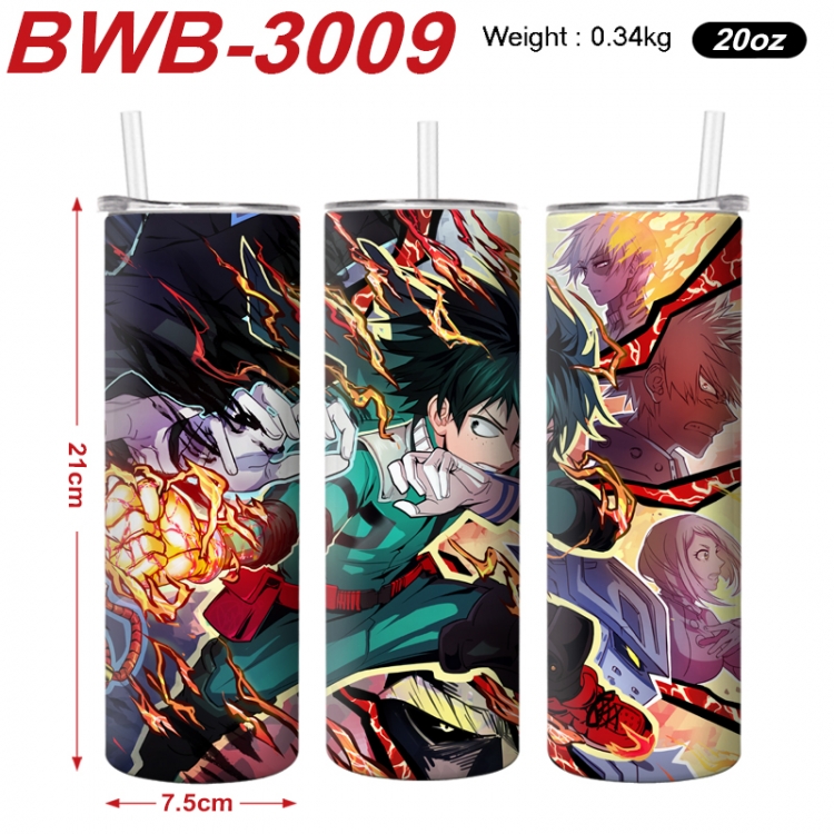 My Hero Academia Anime printing insulation cup straw cup 21X7.5CM BWB-3009A