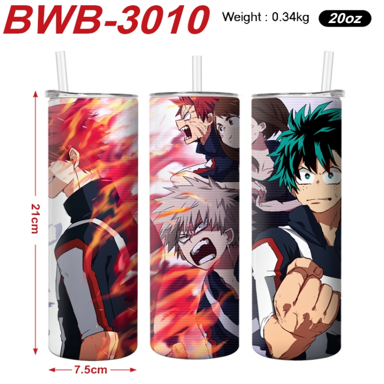 My Hero Academia Anime printing insulation cup straw cup 21X7.5CM BWB-3010A