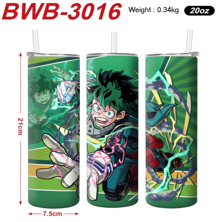 My Hero Academia Anime printing insulation cup straw cup 21X7.5CM BWB-3016A