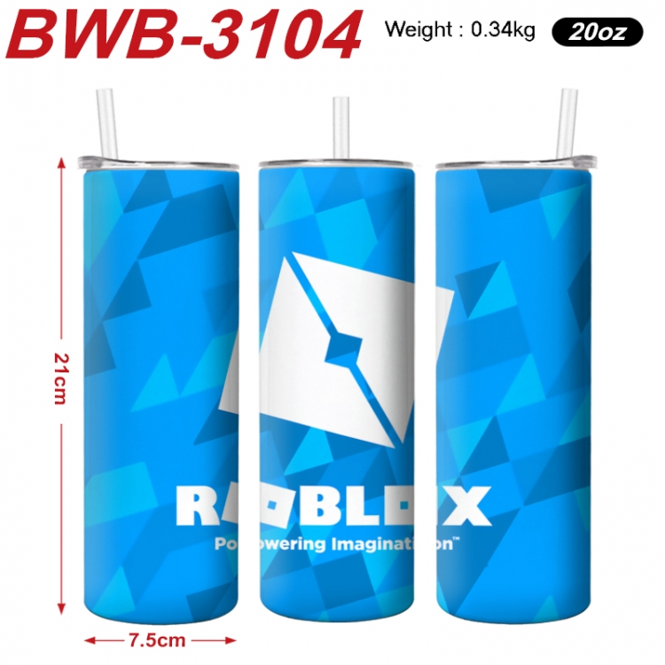 Robllox Anime printing insulation cup straw cup 21X7.5CM BWB-3104A