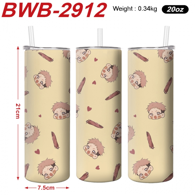 Jujutsu Kaisen Anime printing insulation cup straw cup 21X7.5CM BWB-2912A