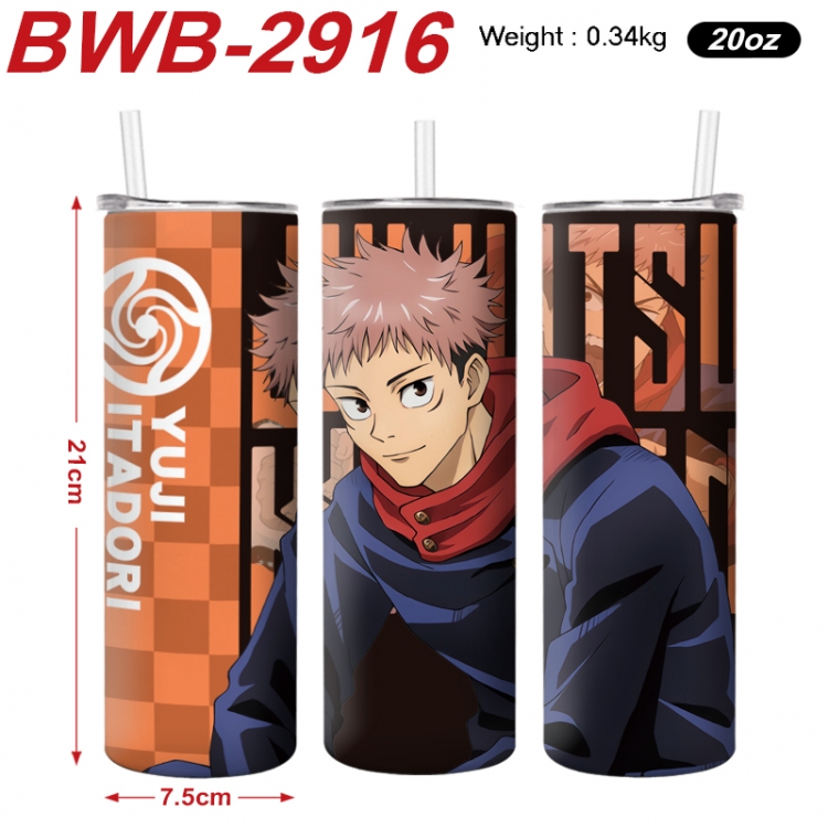 Jujutsu Kaisen Anime printing insulation cup straw cup 21X7.5CM BWB-2916A