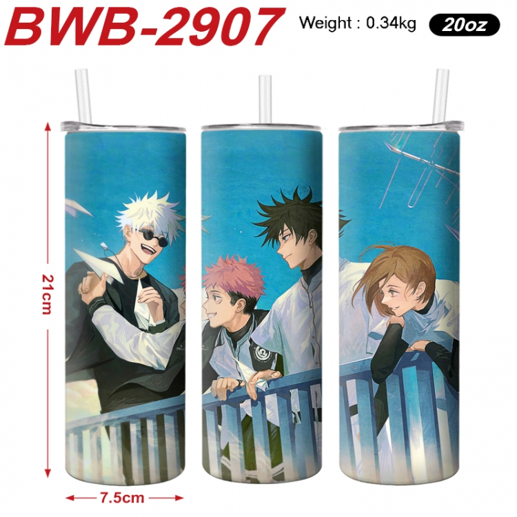 Jujutsu Kaisen Anime printing insulation cup straw cup 21X7.5CM BWB-2907A