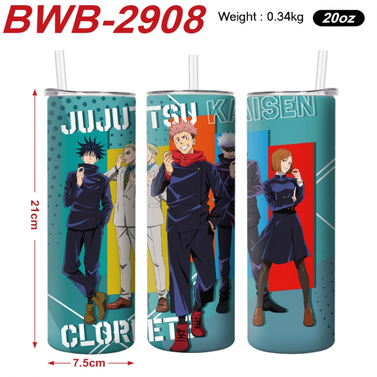 Jujutsu Kaisen Anime printing insulation cup straw cup 21X7.5CM BWB-2908A