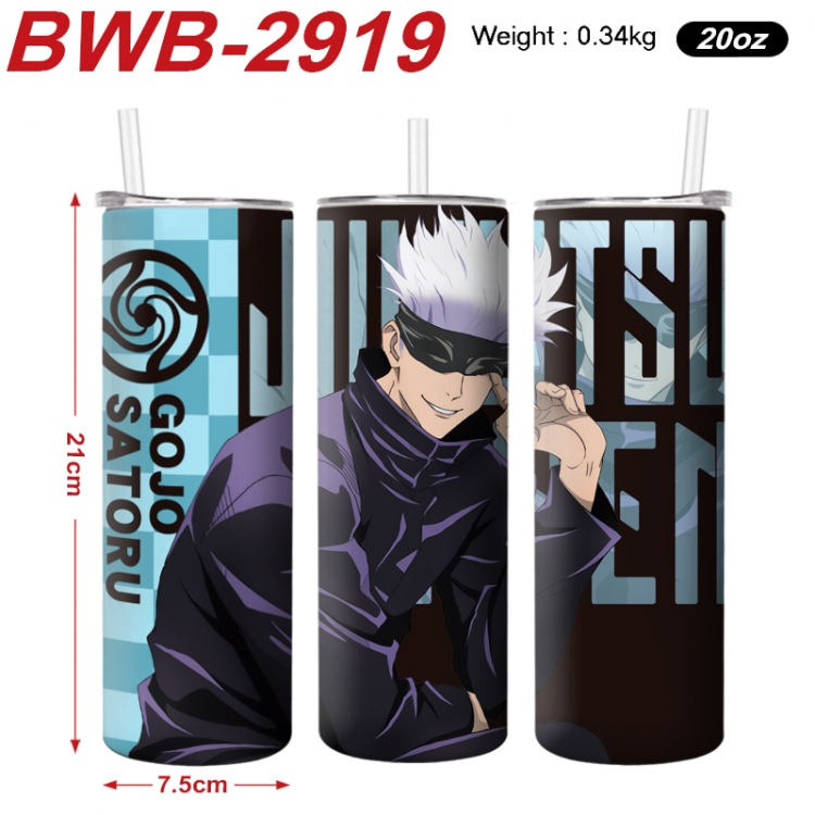 Jujutsu Kaisen Anime printing insulation cup straw cup 21X7.5CM BWB-2919A