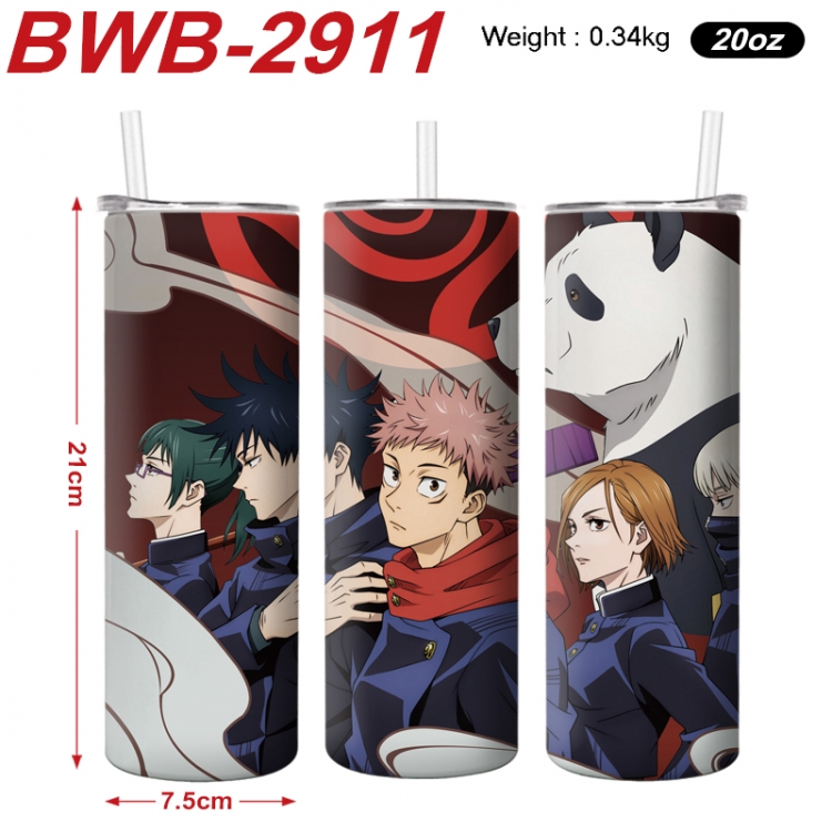 Jujutsu Kaisen Anime printing insulation cup straw cup 21X7.5CM BWB-2911A