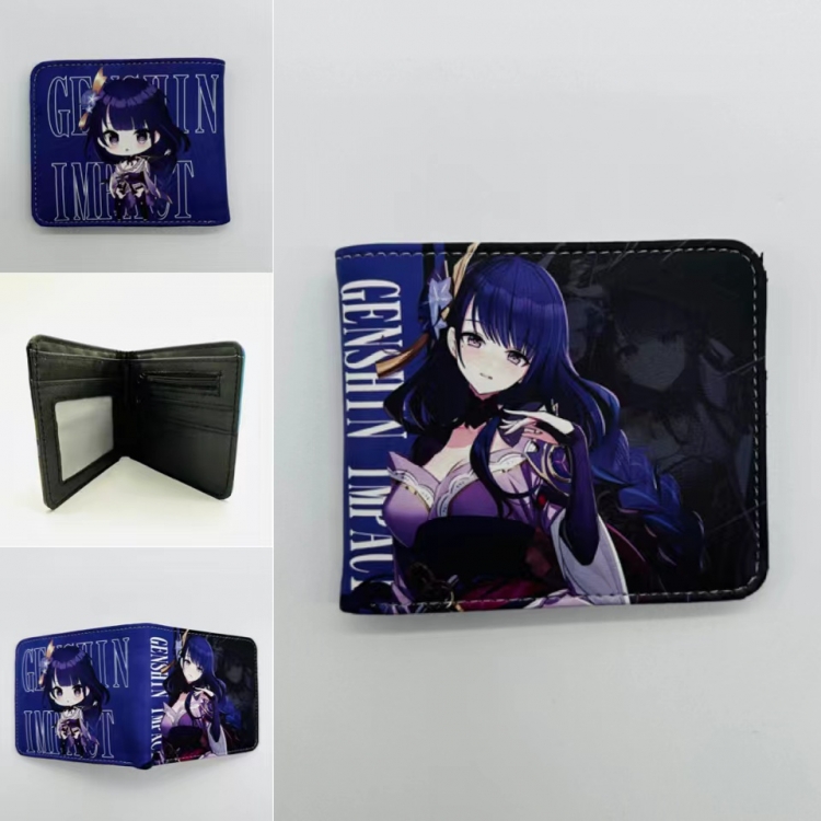 Genshin Impact Full color  Two fold short card case wallet 11X9.5CM 2045