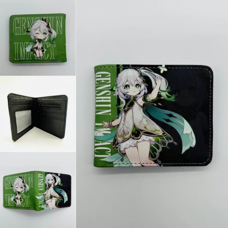 Genshin Impact Full color  Two fold short card case wallet 11X9.5CM 2102