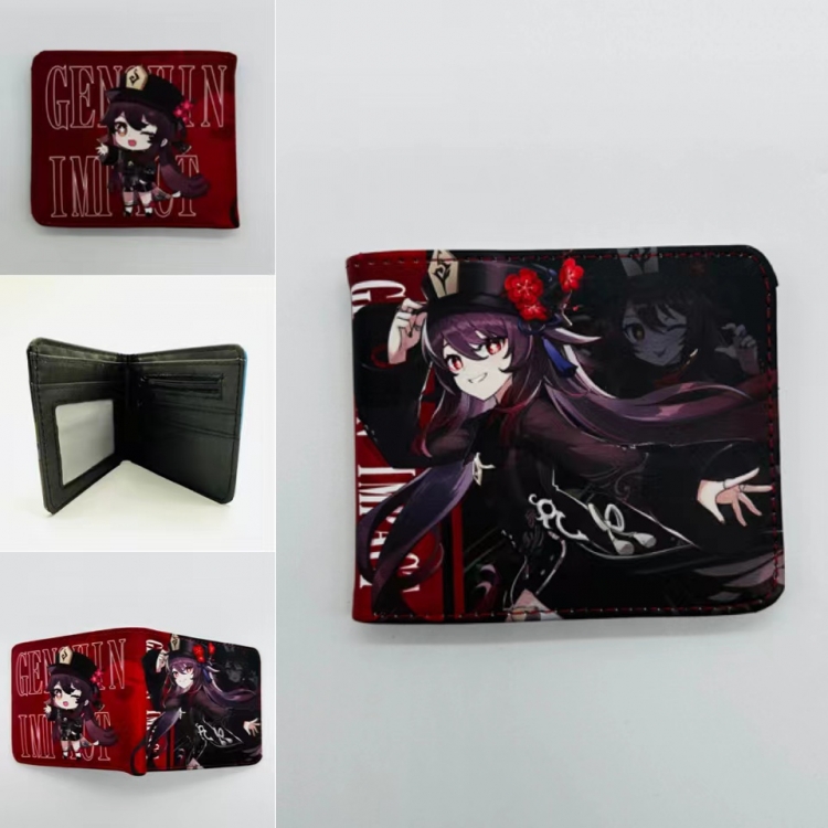 Genshin Impact Full color  Two fold short card case wallet 11X9.5CM 2057