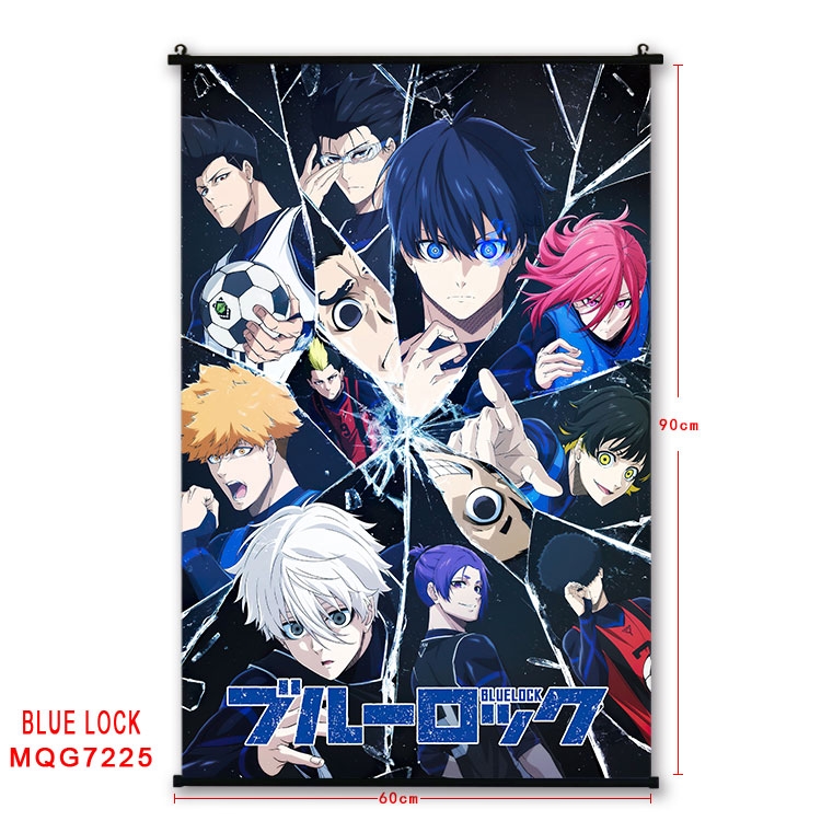 BLUE LOCK Anime black Plastic rod Cloth painting Wall Scroll 60X90CM MQG-7225