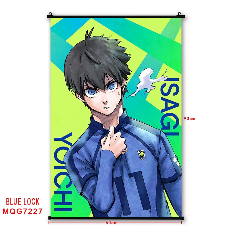 BLUE LOCK Anime black Plastic rod Cloth painting Wall Scroll 60X90CM MQG-7227