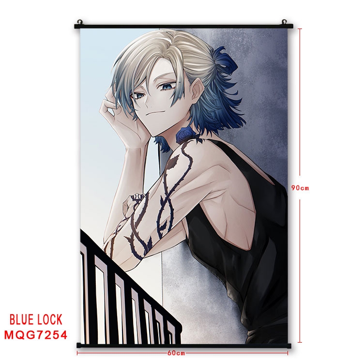 BLUE LOCK Anime black Plastic rod Cloth painting Wall Scroll 60X90CM MQG-7254