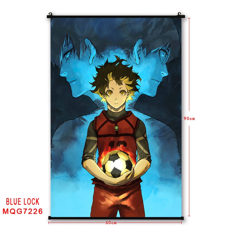 BLUE LOCK Anime black Plastic rod Cloth painting Wall Scroll 60X90CM MQG-7226