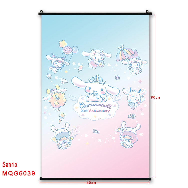 sanrio Anime black Plastic rod Cloth painting Wall Scroll 60X90CM MQG-6039