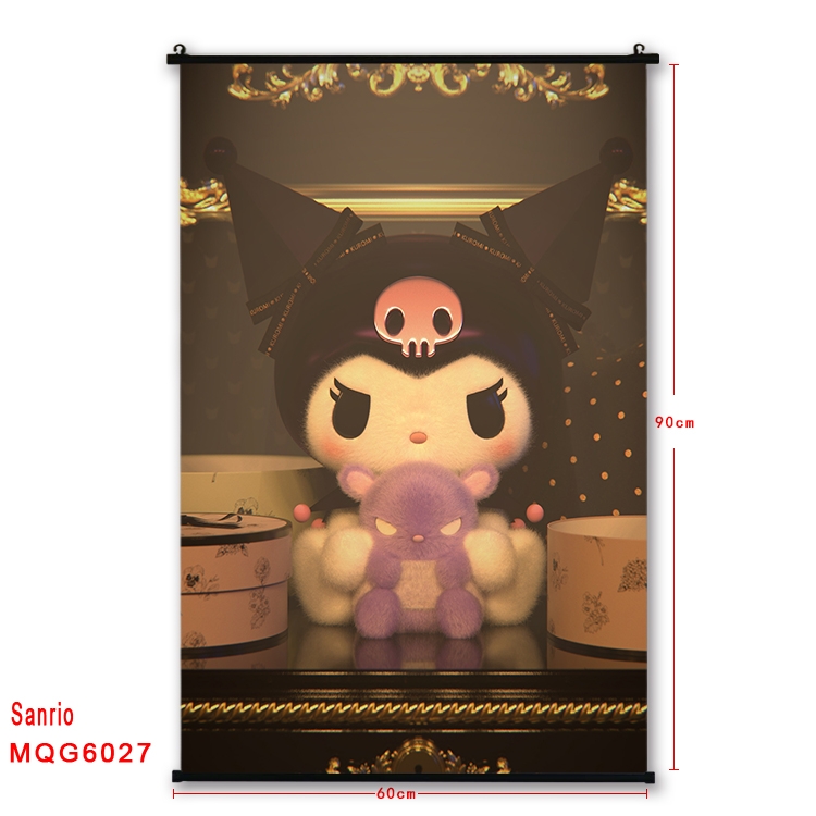 sanrio Anime black Plastic rod Cloth painting Wall Scroll 60X90CM MQG-6027