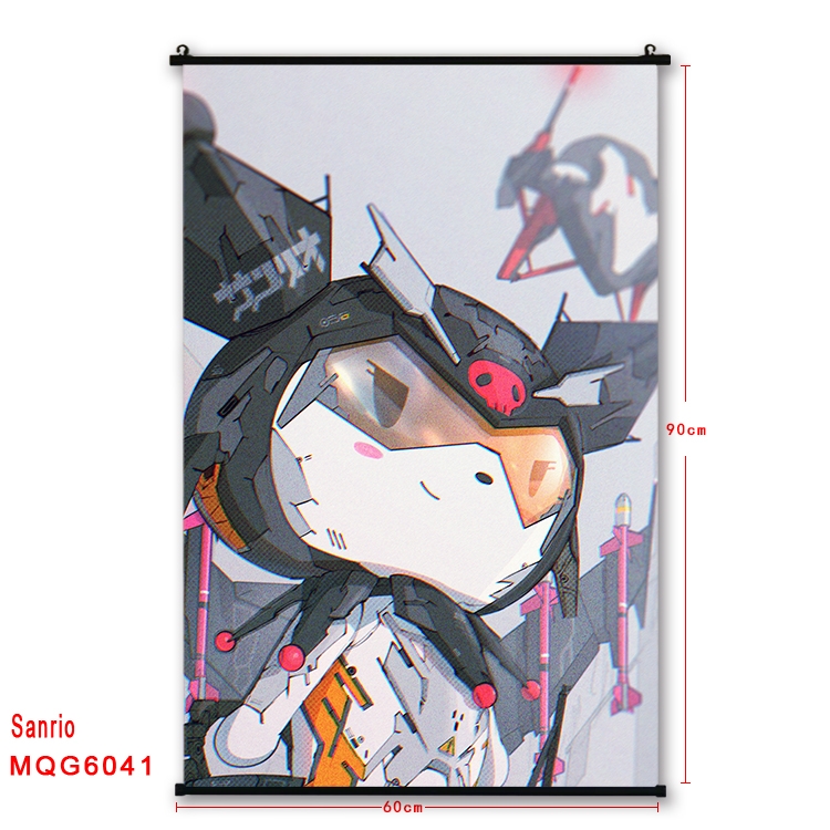 sanrio Anime black Plastic rod Cloth painting Wall Scroll 60X90CM MQG-6041