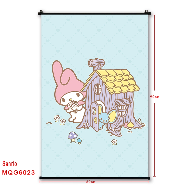 sanrio Anime black Plastic rod Cloth painting Wall Scroll 60X90CM MQG-6023