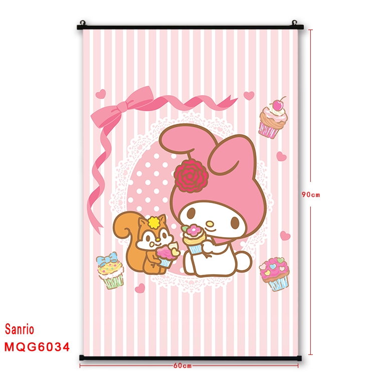 sanrio Anime black Plastic rod Cloth painting Wall Scroll 60X90CM MQG-6034