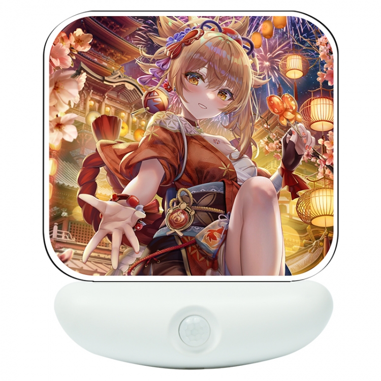 Genshin Impact Cartoon charging induction night light box package 12X8cm