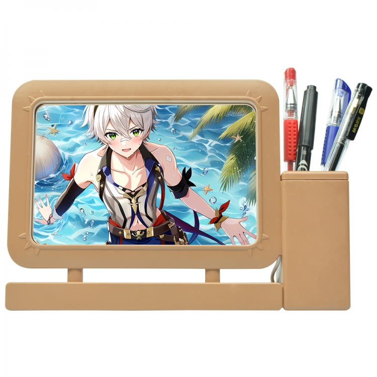 Genshin Impact Bennett  Anime Acrylic Penholder Night Lamp 3mm Film