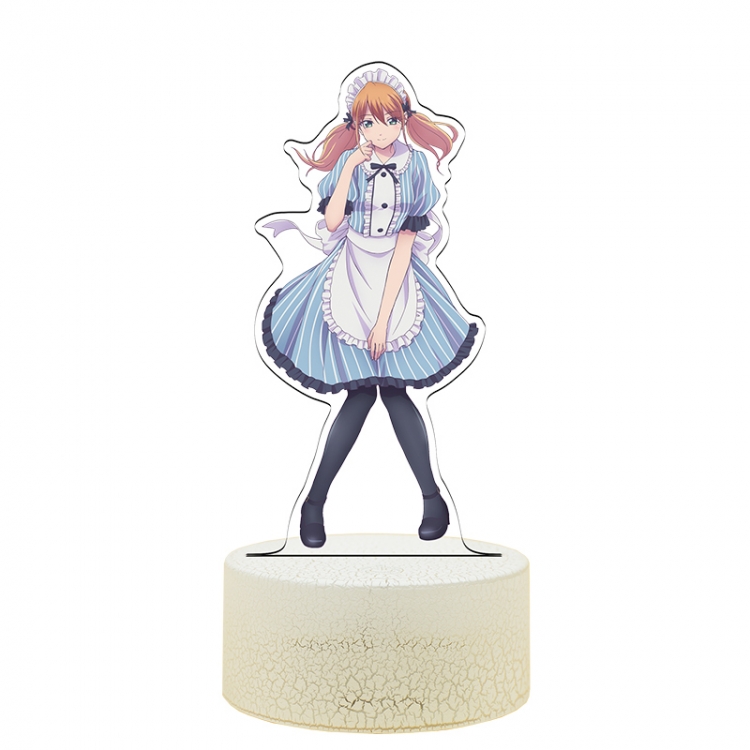 Megami no Café Terrace Acrylic Night Light 16 Color-changing USB Interface Box Set 19X7X4CM white base