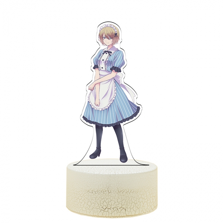 Megami no Café Terrace Acrylic Night Light 16 Color-changing USB Interface Box Set 19X7X4CM white base