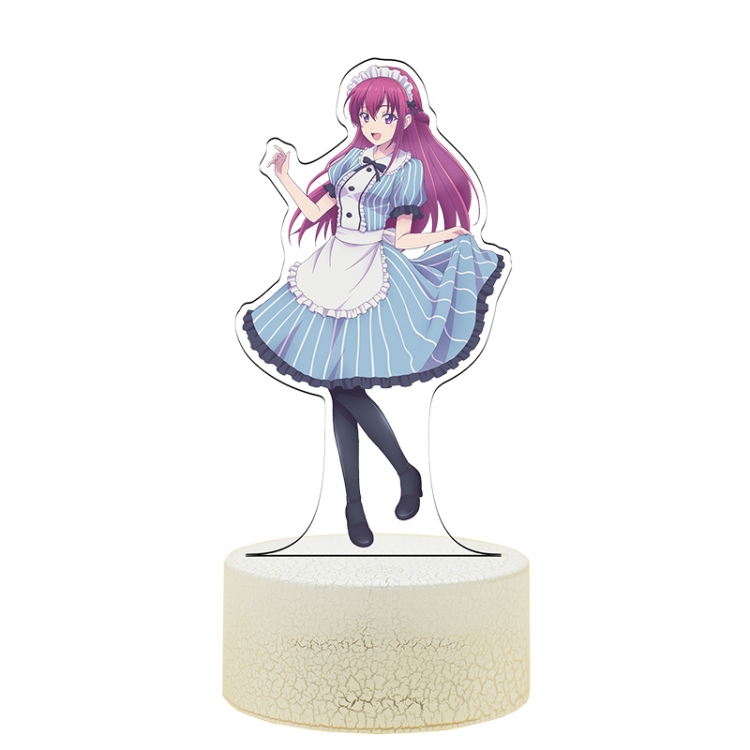 Megami no Café Terrace Acrylic Night Light 16 Color-changing USB Interface Box Set 19X7X4CM white base