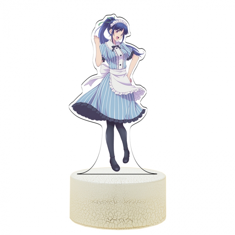 Megami no Café Terrace Acrylic Night Light 16 Color-changing USB Interface Box Set 19X7X4CM white base