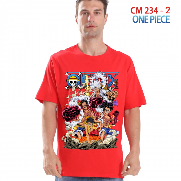 One Piece Printed short-sleeved cotton T-shirt from S to 4XL  234 2