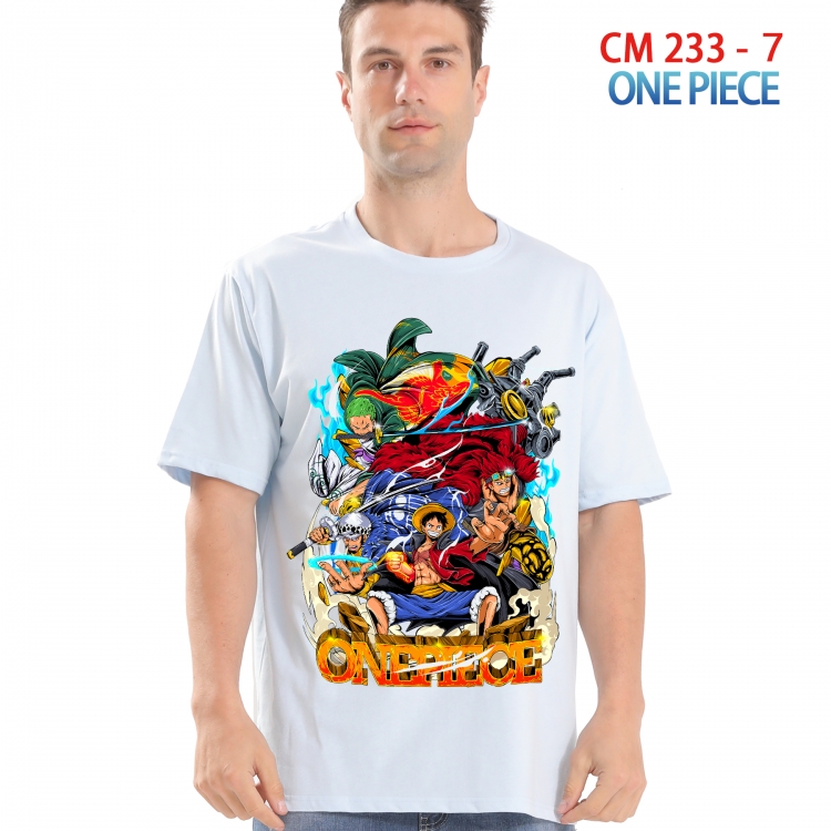 One Piece Printed short-sleeved cotton T-shirt from S to 4XL  233 7