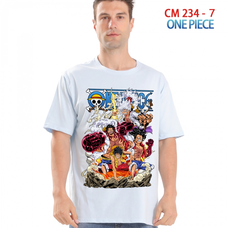 One Piece Printed short-sleeved cotton T-shirt from S to 4XL 234 7