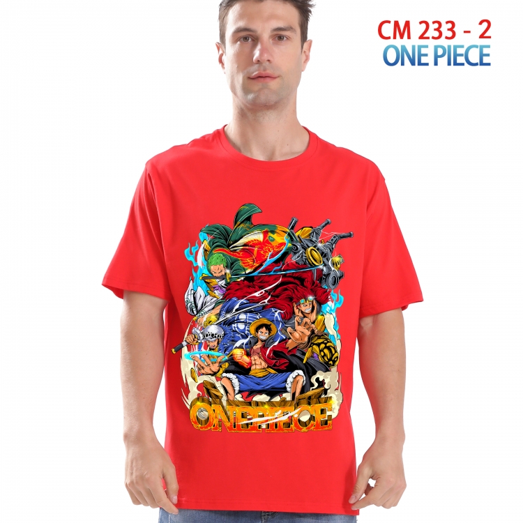 One Piece Printed short-sleeved cotton T-shirt from S to 4XL  233 2