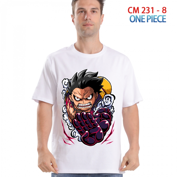 One Piece Printed short-sleeved cotton T-shirt from S to 4XL  231 8