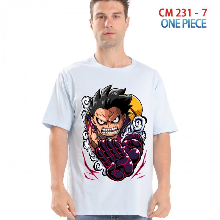 One Piece Printed short-sleeved cotton T-shirt from S to 4XL  231 7